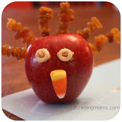 Apple Turkey Snack for Thanskgiving : The Chirping Moms