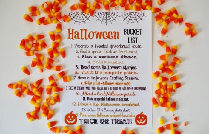Halloween Bucket List (Free Printable)
