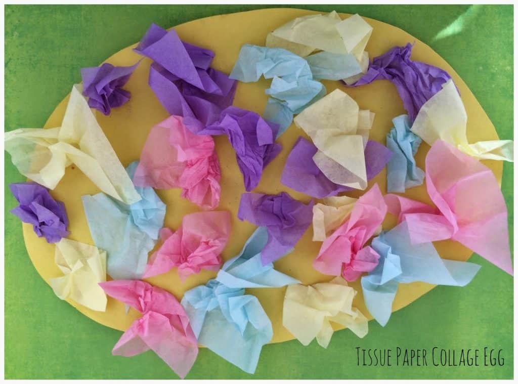 Tissue Paper Collage Egg || The Chirping Moms