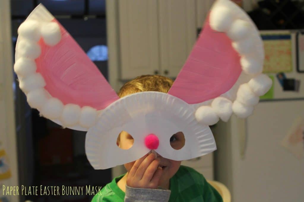 Paper Plate Easter Bunny Mask || The Chirping Moms