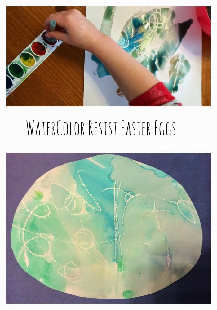 Watercolor Resist Easter Eggs || The Chirping Moms