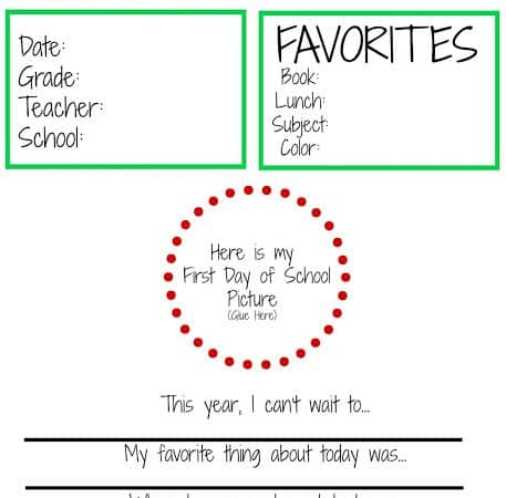 First Day of School Interview (Free Printable)