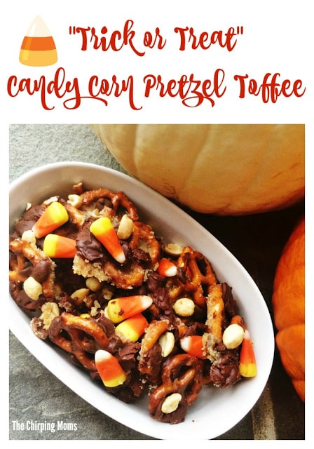 Candy Corn Pretzel Toffee || The Chirping Moms