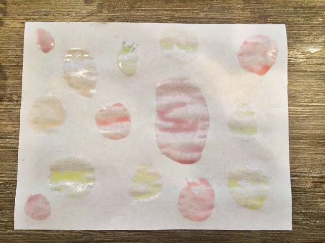 Skittles paint on paper
