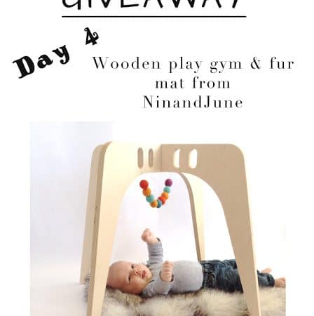 The 12 Days of Toys: Day 4, Wooden Play Gym & Fur Mat