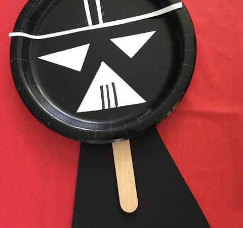 Paper Plate Darth Vader Puppet