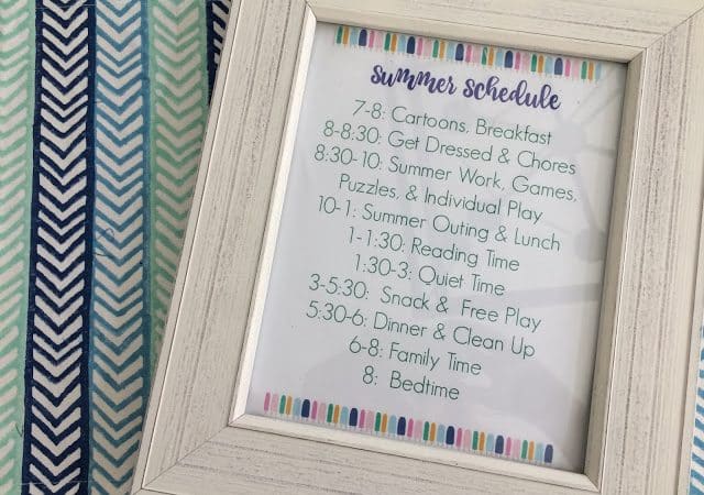 Summer Schedule for Kids (Free Printable)