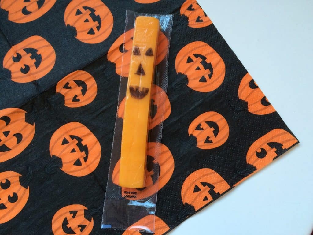Jack-O-Lantern Cheese Sticks
