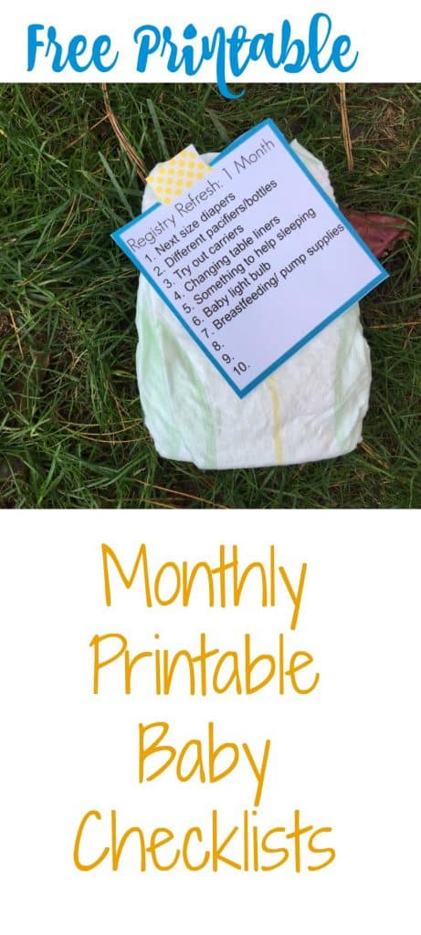 Monthly Printable Baby Checklists