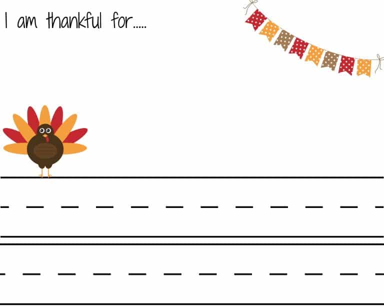 I Am Thankful Printable: Free Thanksgiving Printables