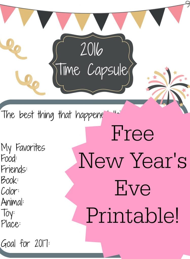 New Year's Eve Kids Free Printable
