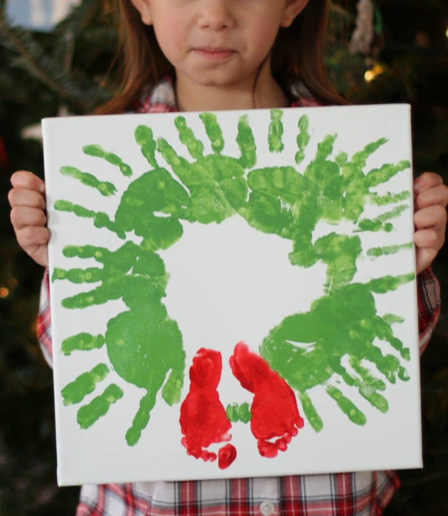 Christmas Handprint footprint craft for kids baby footprint craft