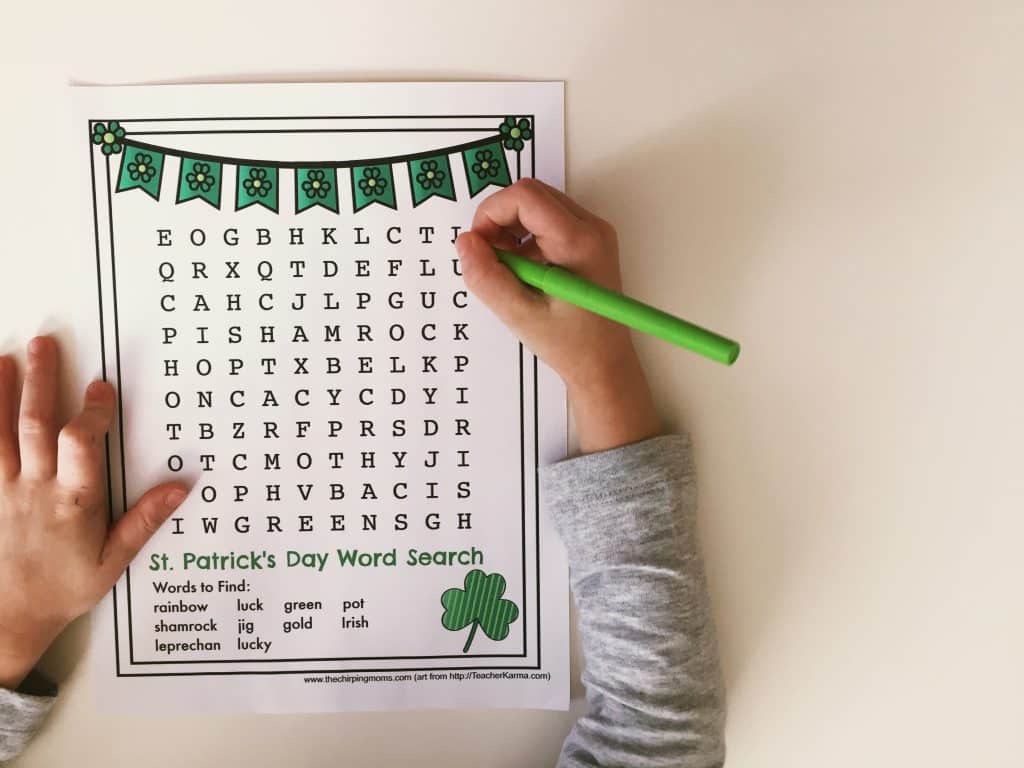 st. patricks day word search