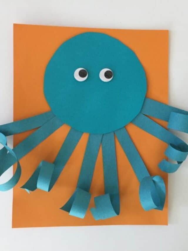 Easy Summer Craft for Kids: Curly Paper Octopus Story