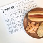 31 Days of Meal Ideas for Kids: January Kids Dinner Calendar