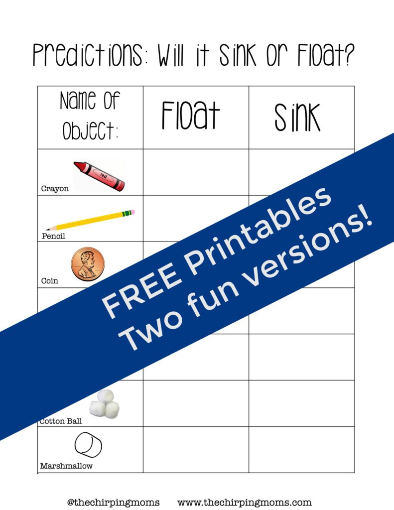 Simple Science: Will it Sink or Float? - The Chirping Moms Intended For Sink Or Float Worksheet