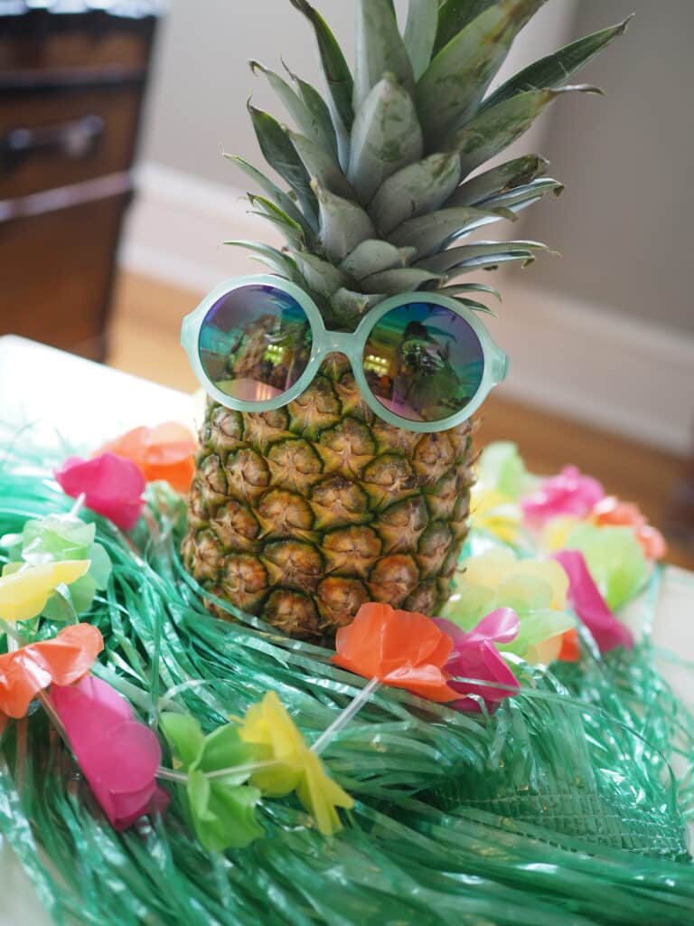 Easy Luau Ideas for Kids Party Pineapple with Sunglasses