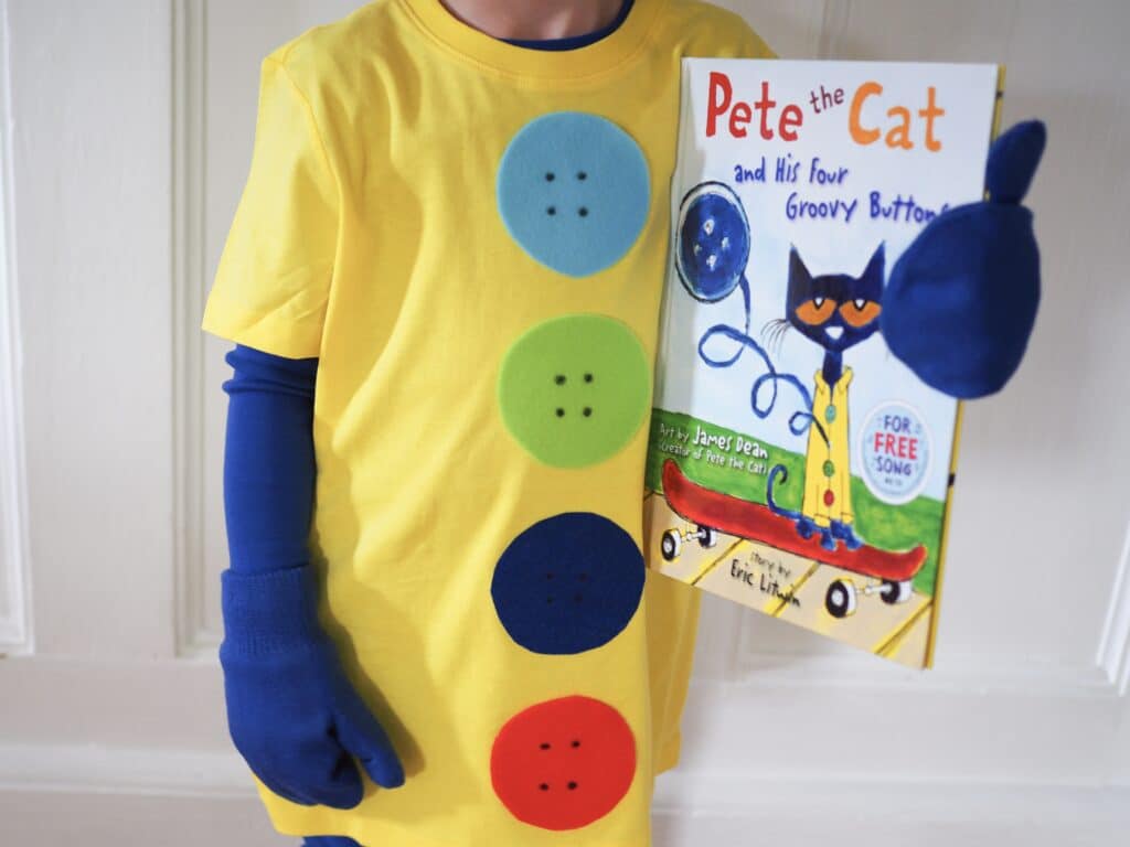Book Character Costumes Pete the Gat yellow shirt with 4 buttons