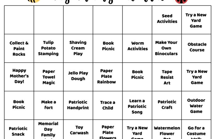 May Activity Calendar for Kids