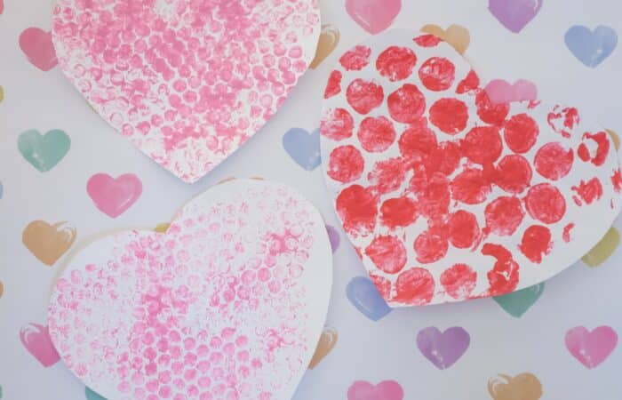 Bubble Wrap Painting for Valentine’s Day