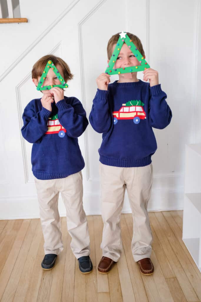 kids holding diy photo gift ideas for grandparents