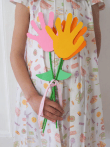 Mother’s Day Craft Easy Hand Shaped Flower Bouquet Cover Image