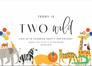 Two Wild Birthday Invitation